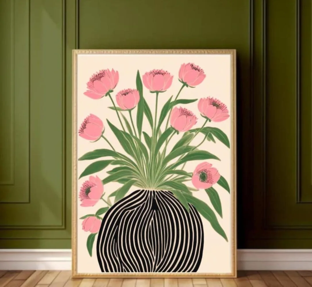 Florist Supply Vases - Een frameloze bloemenposter, Matisse kunst aan