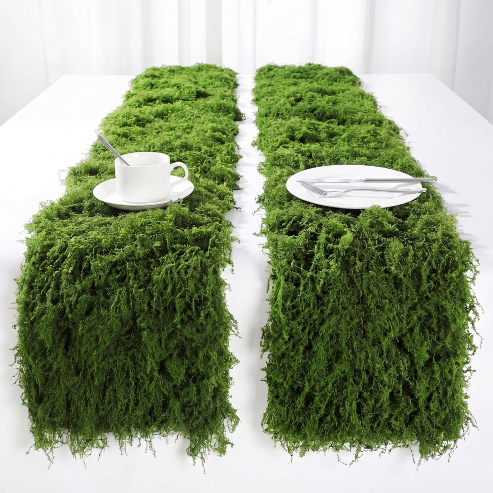 Preserved Moss Sheet - Kunstmatige mosmat 30x180cm Kunstgras Tafelloper Groen