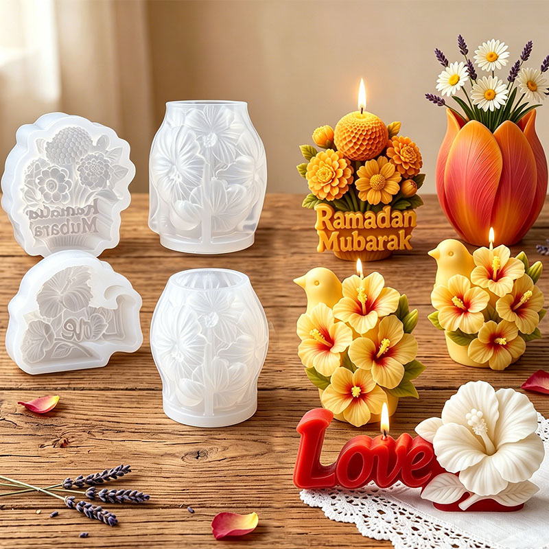 Florist Supply Vases - 3D Bloemenkaars Siliconen Mal voor Bruiloft