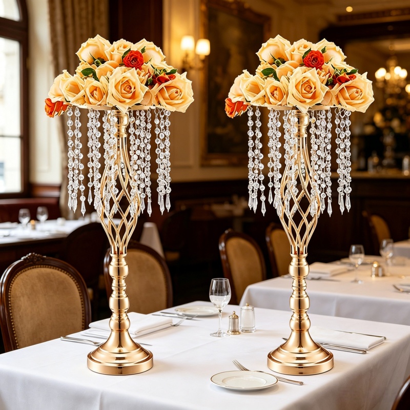 Elegante hoge gouden kristalle - Florist Supply Vases recensie en prijs