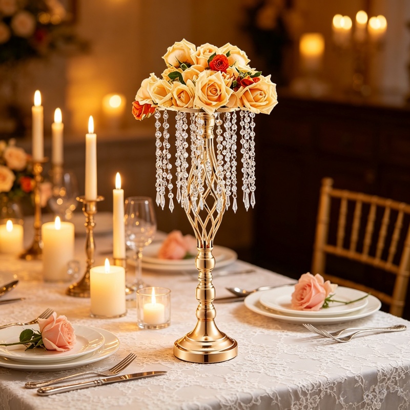 Elegante hoge gouden kristalle - Florist Supply Vases recensie en prijs